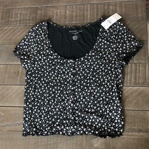 Scoop Neck Top in Black